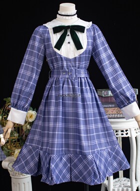 BanGDream 若叶睦cos服格子连衣裙Ave Mujica十周年cosplay舞台服