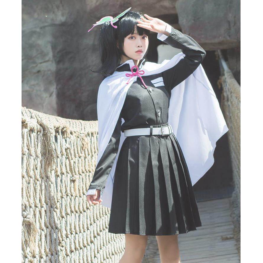 鬼灭之刃栗花落香奈乎鬼杀队队服cosplay服装鬼殺隊蝴蝶头饰假发
