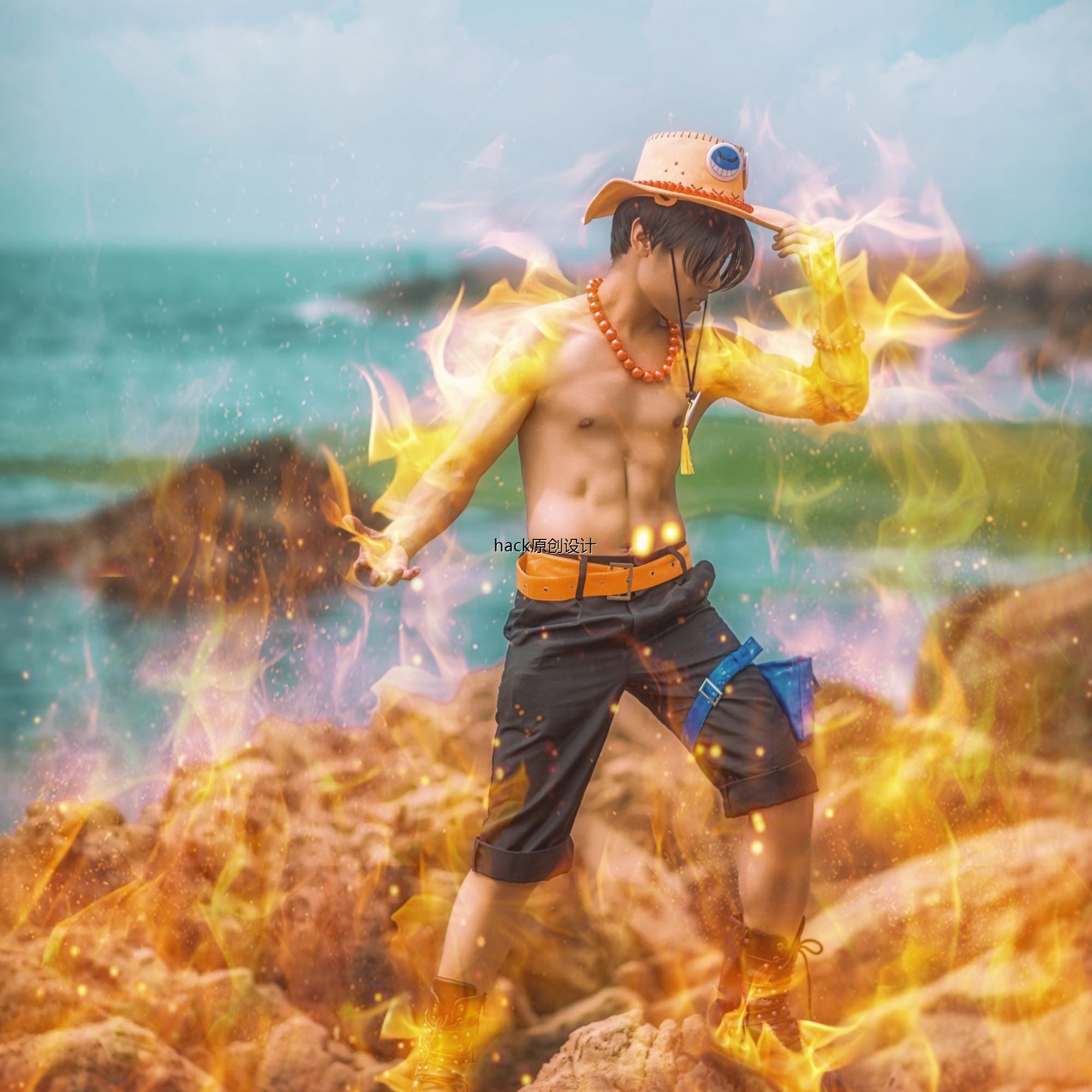 海贼王火拳王牌短裤CosplaCosplay男装/
