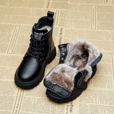 女童马丁靴2025冬季新款中大童加绒加厚保暖防水雪地靴儿童靴子潮