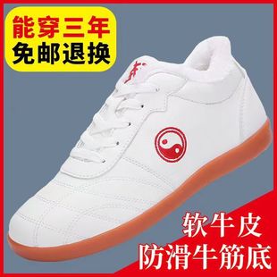 陈家沟太极鞋棉鞋男女真皮运动鞋软牛皮牛筋底练功鞋太极拳武术鞋