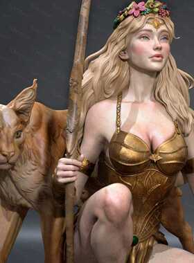 狩猎女神 阿尔忒弥斯 3D打印模型STL手办非实物 126