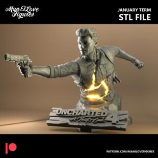 神秘海域 内森·德雷克 3D打印模型STL手办非实物 208