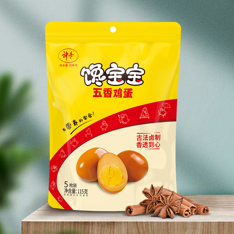 神丹馋宝宝五香鸡蛋115g小吃零食卤蛋办公室休闲食品整袋5枚