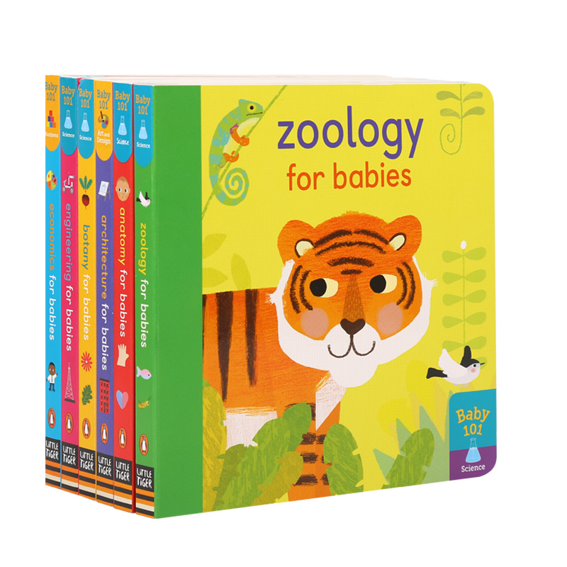 Baby 101系列6册点读版纸板书 宝宝的科普 英国进口 英文原版绘本 英语启蒙 动物植物人体建筑工程经济科普启蒙读物 0-3-6岁