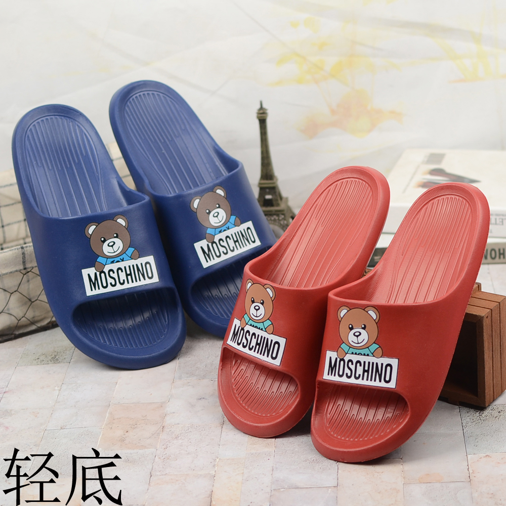 卡通凉拖鞋女轻底防滑情侣ins夏天室内软底可爱小熊浴室洗澡静音