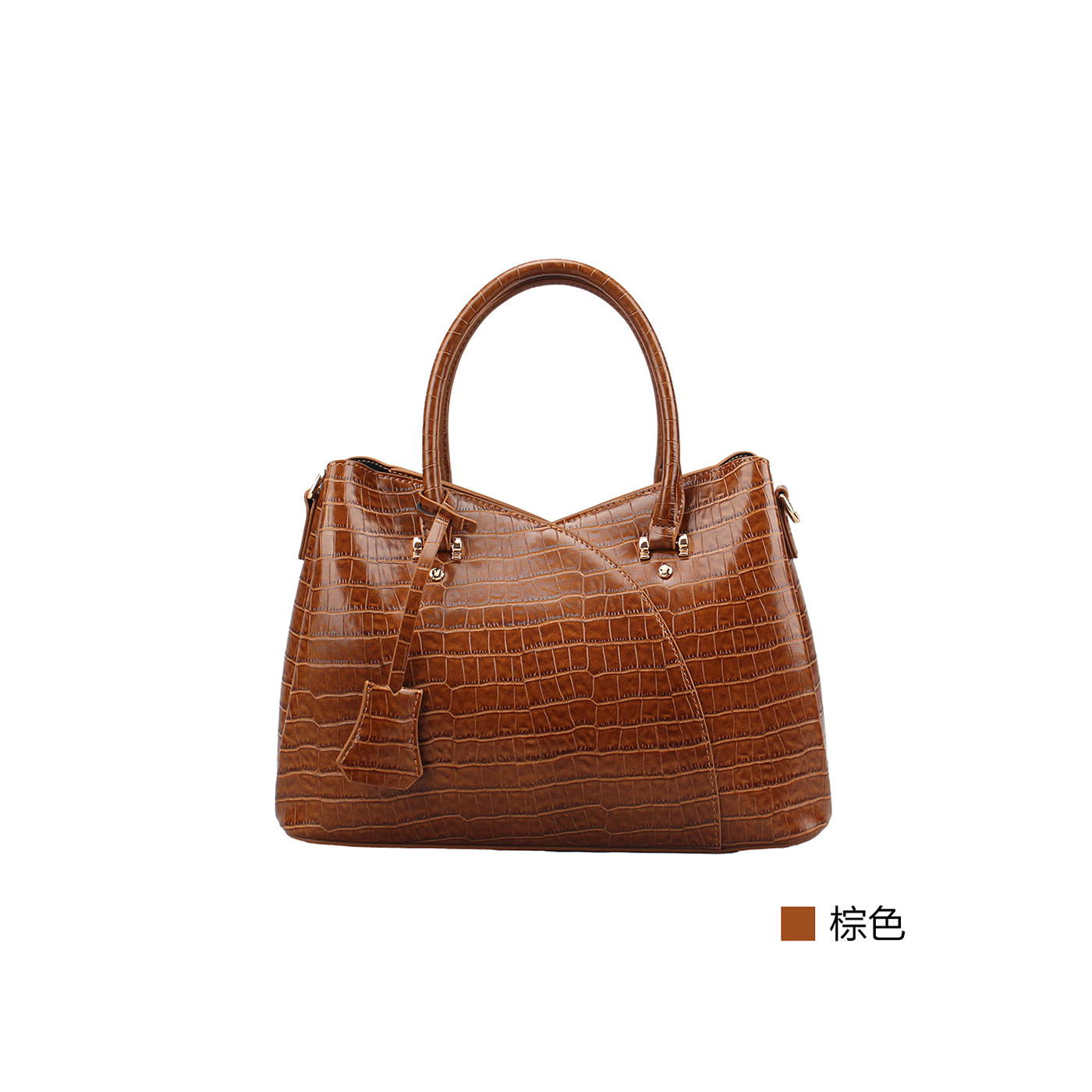 2026意尔康女包春季新款手提包压纹优雅棕色单肩斜挎包包61Y20119