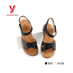 真皮平底舒适妈妈凉鞋 意尔康SSSS夏季 时尚 新款 S364AL04055Y 女鞋