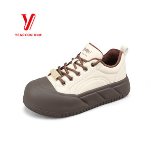 新款 休闲板鞋 女鞋 厚底薄绒小白鞋 S771AD07368M 时尚 意尔康SSSS冬季