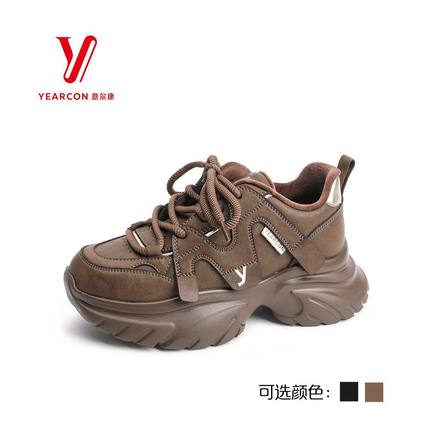 意尔康SSSS冬季新款女鞋时尚薄绒厚底运动休闲老爹鞋S784AD07243M