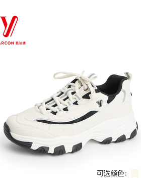 意尔康SSSS秋季新款女鞋时尚拼色厚底系带休闲运动鞋S582AD05809U