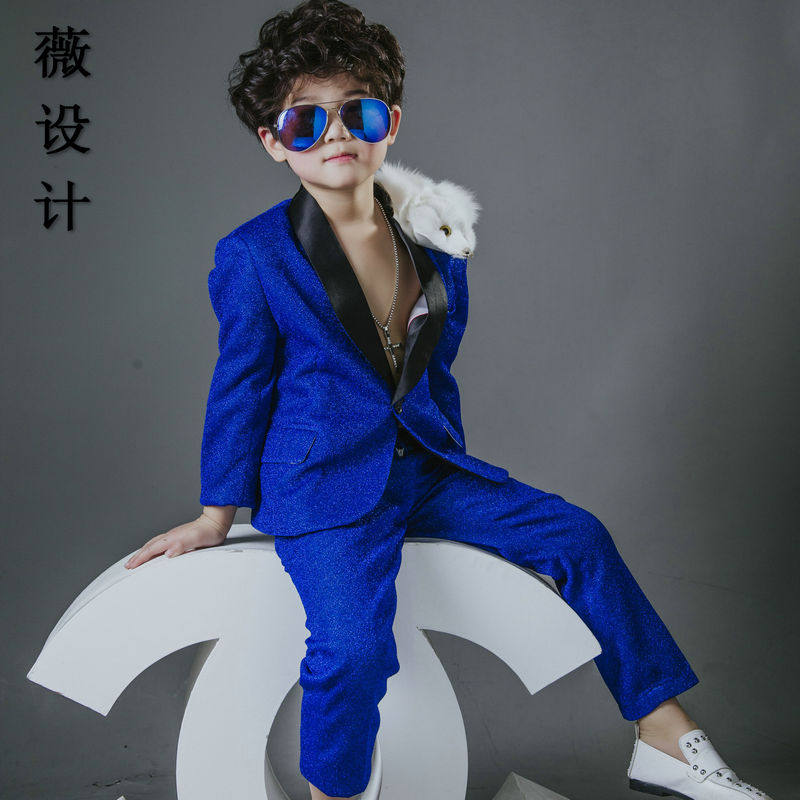 薇设计高端私人走秀蓝礼服礼服