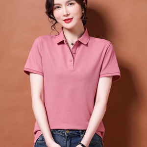 polo衫女短袖定制t恤工作服翻领宽松运动大码夏季广告文化印logo