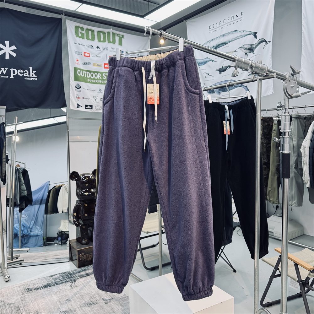 耐磨摇粒绒自发热保暖户外抓绒裤