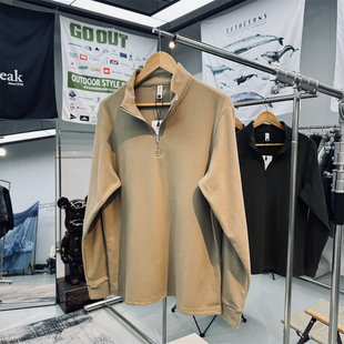 高弹力双面绒吸湿透气速干功能男女通用户外休闲套头半拉链抓绒衣