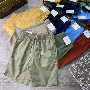 中裤 运动休闲五分裤 棉质快干松紧短裤 岛国单同步水洗全棉斜纹男装