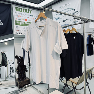 平替系列硝酸银抑菌防臭吸湿排汗透气抗UV男士户外亨利领速干T恤