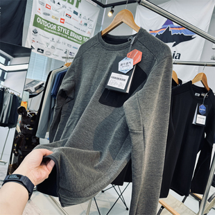 平替系列立体方格绒锁温保暖自发热户外内搭中间层男士套头抓绒衣