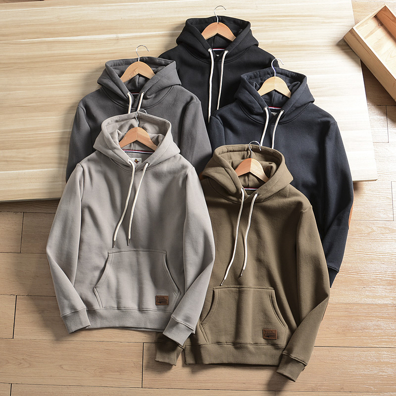 补丁欧美运动休闲连帽套头卫衣