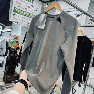 鼠平替 户外打底层圆领套头自发热双面绒抓绒衣 弹力暖绒男女同款