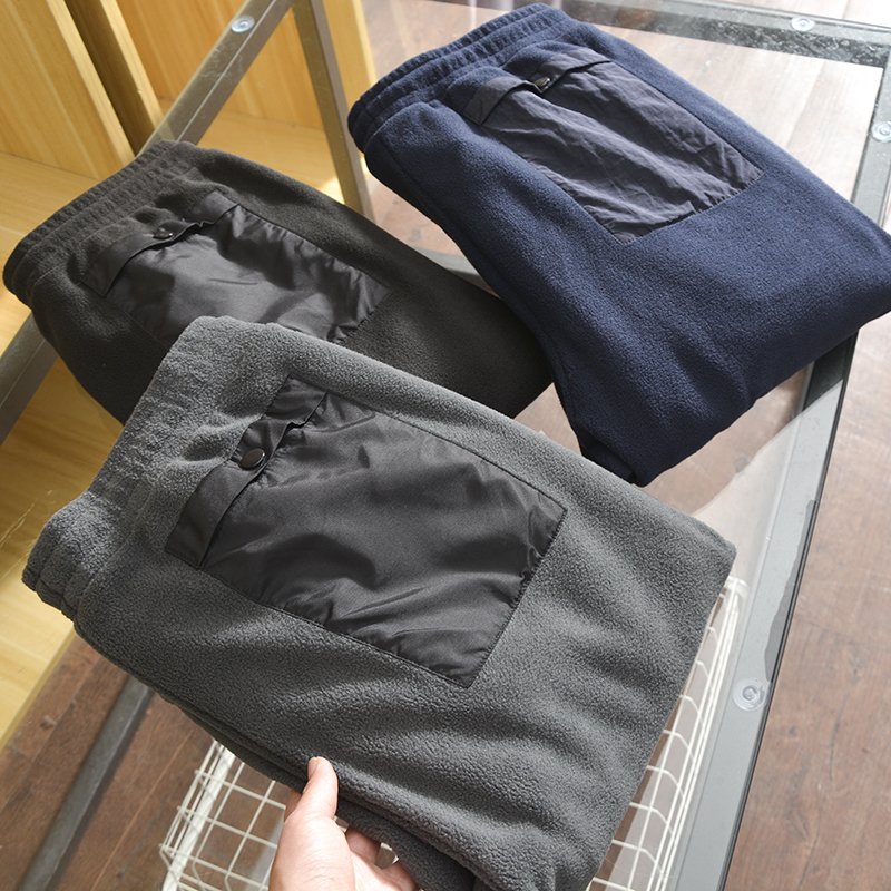 超级纯色户外防风摇粒绒休闲裤