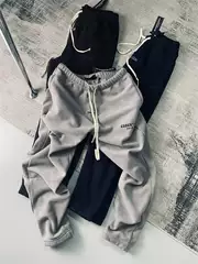 Couple Style European and American Style Fg Tapered Sweatpants Winter Windproof Warm Fleece Casual Pants Fleece-Lined Men's Pants Cuffed Pants
