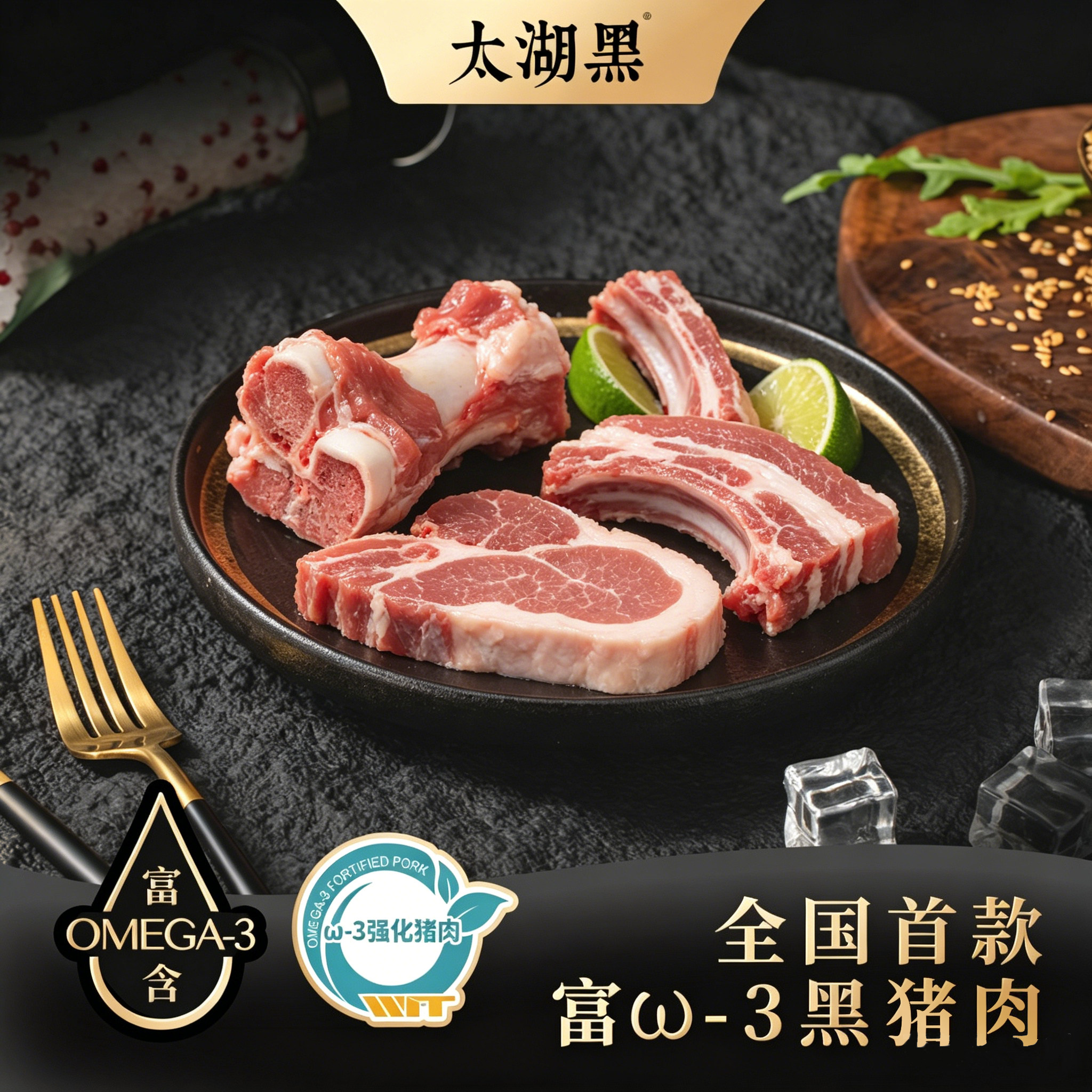 【太湖黑升级任选】Omega+3系列黑猪肉自选地标慢养新鲜雪花肉