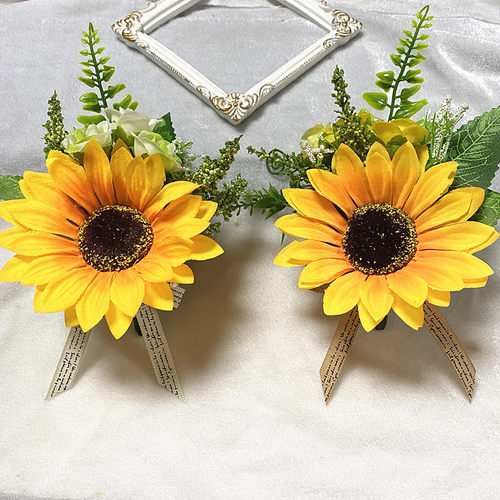 太阳花胸花仿真商务学校毕业襟花