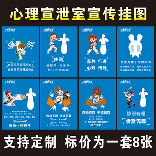 心理格言文化墙墙面布置励志挂图心理咨询室挂画装饰画宣泄室治愈