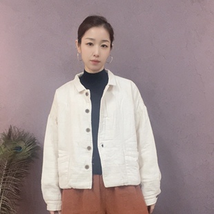 冬季 衣长50胸围125 新款 外套薄棉衣7305 洋气百搭开衫 短款