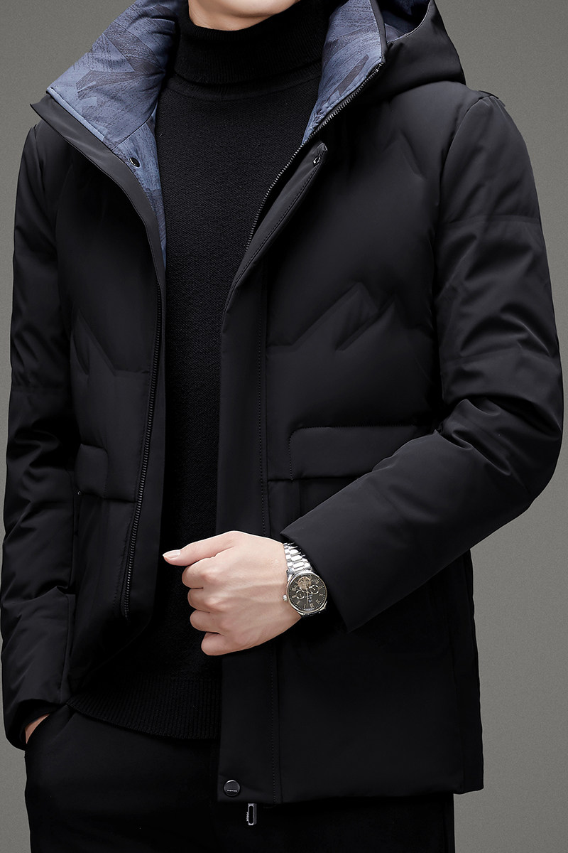 V1075钱塘2020-3冬季羽绒服鸭绒连帽男士商务休闲外套P240,男装羽绒服,钱塘207-3