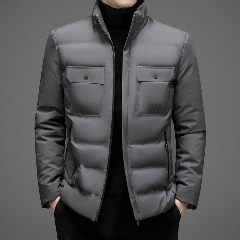 N2181钱塘2020-3跑量冬季男士棉服加厚休闲中年立领纯色中年P85图片