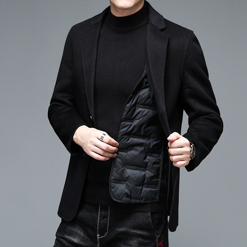 M2022钱塘2020-3冬男士羊毛呢羽绒内胆西装商务精品休闲加厚P340，男装毛呢大衣，钱塘207-3