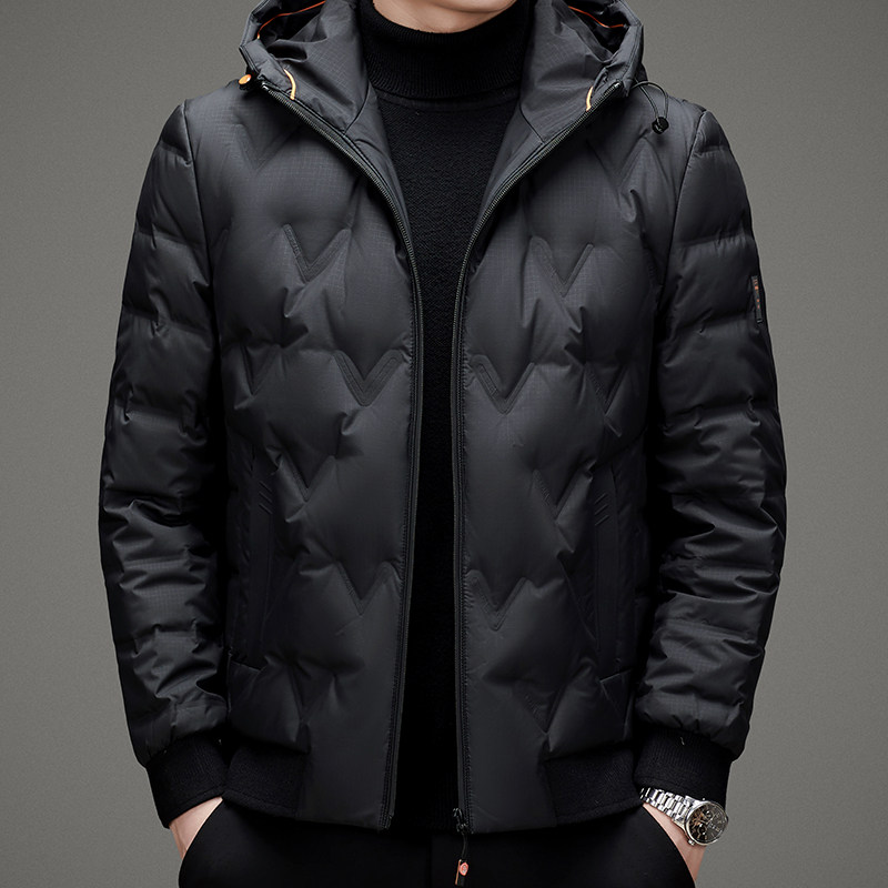 V1080钱塘2020-3冬季羽绒服90鸭绒连帽男士商务休闲外套P215图片