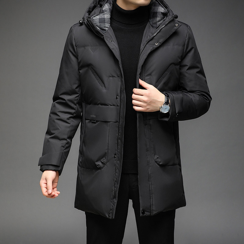 B2001钱塘2020-3冬季纯色男士羽绒服90白鸭绒连帽休闲纯色P230图片