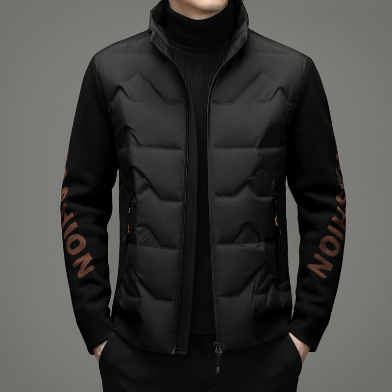 V9161钱塘2020-3冬季男士针织袖羽绒服90灰鸭绒外套保暖冬季P225，男装羽绒服，钱塘207-3