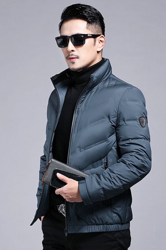 B8239钱塘2020-3冬季立领男士羽绒服90白鸭绒中年商务休闲P205,男装羽绒服,钱塘207-3