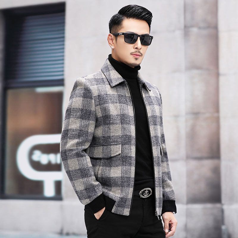 M8813钱塘2020-3秋冬双面尼男士男士商务夹克毛呢外套P310，男装毛呢大衣，钱塘207-3