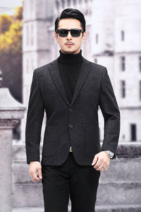 M3309钱塘2020-3秋冬男士帅气男士休闲西服外套修身小西装P145图片