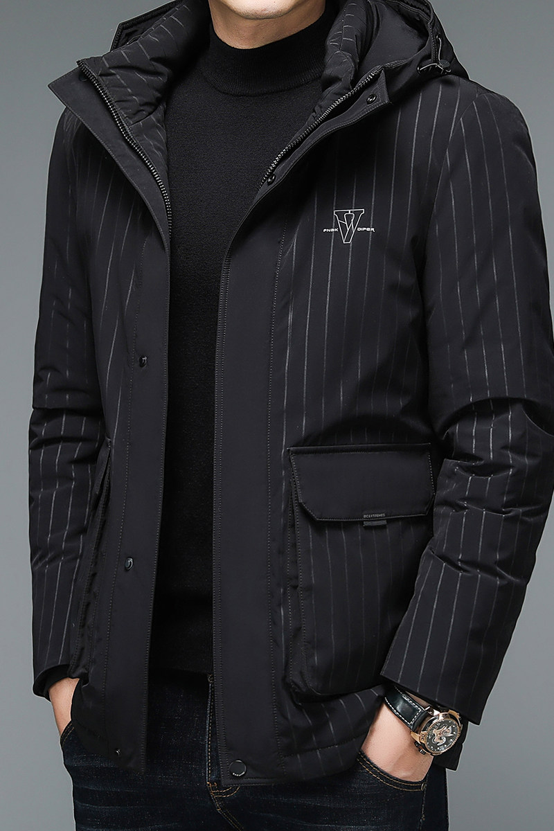 V1287钱塘2020-3冬季羽绒服90白鸭绒连帽男士商务休闲外套P295,男装羽绒服,钱塘207-3