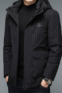 V1287钱塘2020-3冬季羽绒服90白鸭绒连帽男士商务休闲外套P295图片