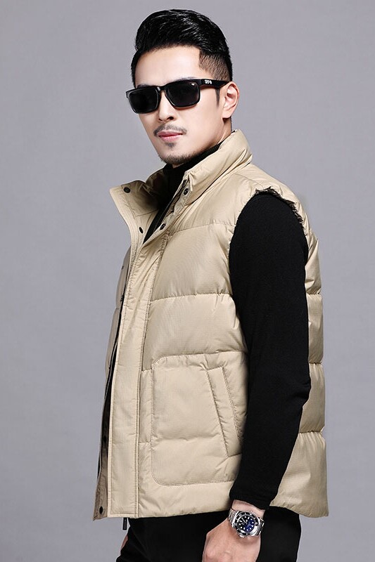 B16922钱塘2020-3冬季男士羽绒服坎肩90白鸭绒休闲加厚外穿P190,男装羽绒服,钱塘207-3