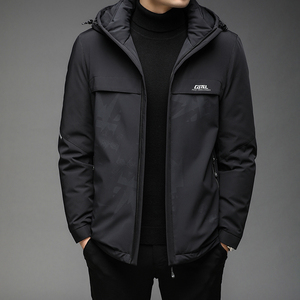 B2126钱塘2020-3冬季连帽男士羽绒服90白鸭绒中年商务休闲P255图片