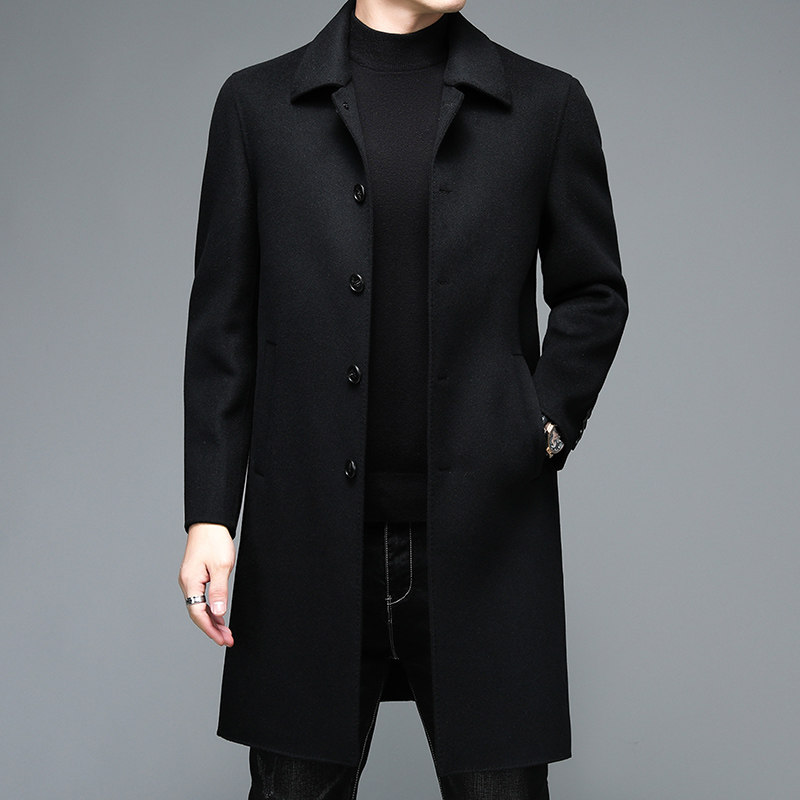 M2292钱塘2020-3冬男士双面呢大衣长款外套装商务精品休闲P550，男装毛呢大衣，钱塘207-3