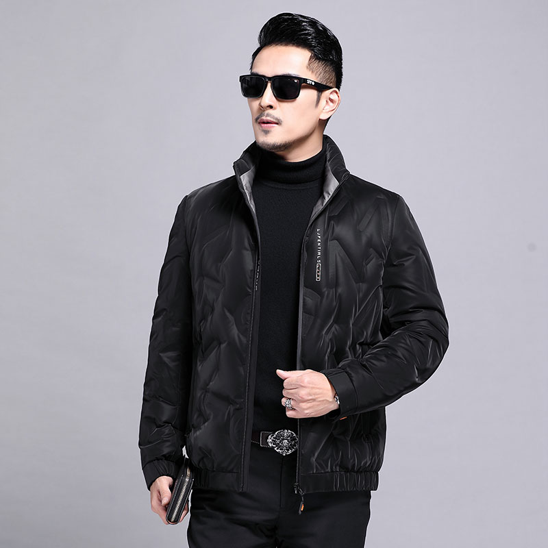 B675钱塘2020-3冬季纯色男士羽绒服90灰鸭绒立领休闲纯色P245，男装羽绒服，钱塘207-3