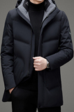V1077钱塘2020-3冬季羽绒服中长款90鸭绒连帽男士休闲外套P285，男装羽绒服，钱塘207-3