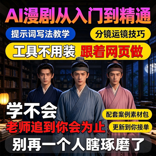 2026年ai漫剧制作教程AI短剧制作生成课程全流程入门到精通零基础
