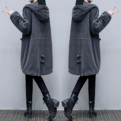 灯芯绒宽松连帽保暖外套复古宽松