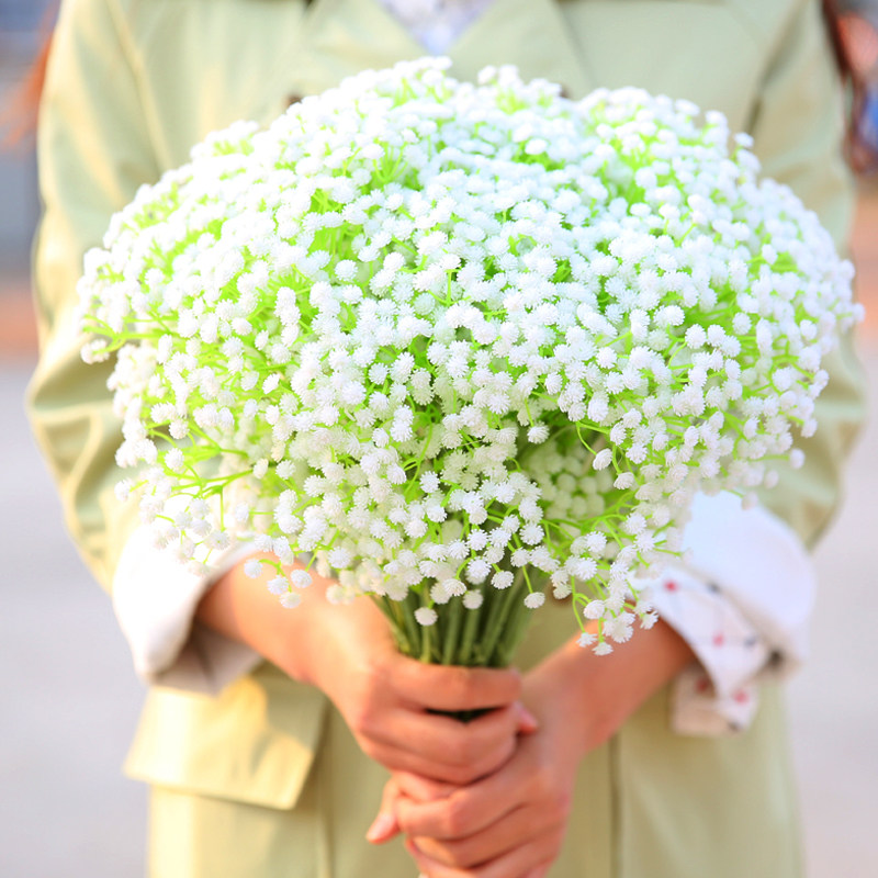 满天星仿真花假花室内装饰花艺婚庆手捧插花束塑料花客厅摆件干花