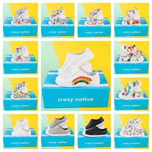 官方旗舰店crazy Native洞洞鞋儿童男女童沙滩鞋凉拖鞋亲子鞋防滑
